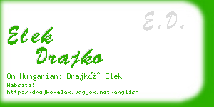 elek drajko business card